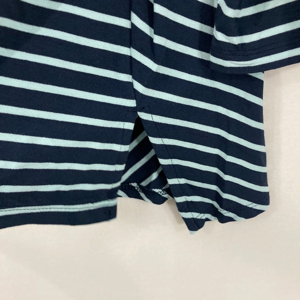 J.‎ Jill Wearever Top XL Blue Striped V-Neck 3/4 Sleeve Stretch Knit Preppy - Picture 6 of 9